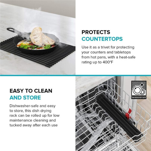 Multipurpose over-Sink Roll- Dish Drying Rack, Colander, Dish Drying Rack, Storage Rack for Dishes and Cutlery, 1PC