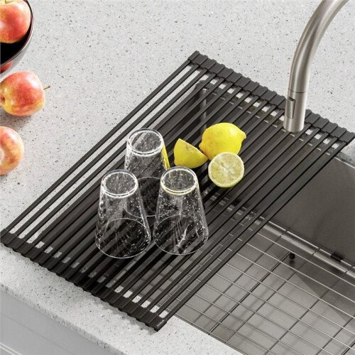 Multipurpose over-Sink Roll- Dish Drying Rack, Colander, Dish Drying Rack, Storage Rack for Dishes and Cutlery, 1PC 1