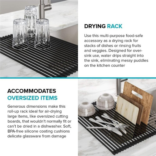 Multipurpose over-Sink Roll- Dish Drying Rack, Colander, Dish Drying Rack, Storage Rack for Dishes and Cutlery, 1PC 2