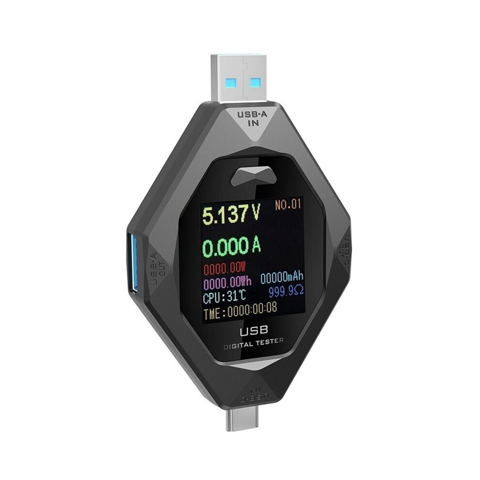 Usb Voltage Tester Type C Voltage Current Meter Monitor 3.6-32V 0.1-8A Multifunction Power Detection Analyzer Tool 6033078493065