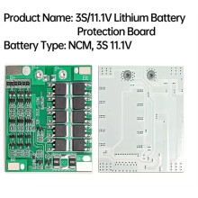 3S 40A Lithium Battery Protection Board with Cell Balancing 18650 Ternary Lithium-Ion Battery PCB Protection Board 12.6V