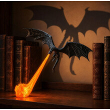 Lampe d'étagère Dragon, sculpture de dragon imprimée en 3D aux ailes déployées, décoration d'étagère pour bureau, bibli