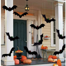Halloween Hanging Bats for 12PCS 3D Halloween Yard Outdoor Decoration_Special Gift