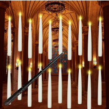 20 velas flotantes con varita, velas mágicas colgantes, velas LED cónicas sin llama con luz cálida