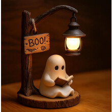 Schattige spookleeslamp - Boe, spookleeslamp, schattig 3D LED-nachtlampje voor Halloween, ideaal voor bureaus en schoor