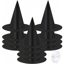 12 Pieces Halloween Costume Witch Hat with 100 Yards Hanging Rope for Halloween Yard Decoration_Special Gift