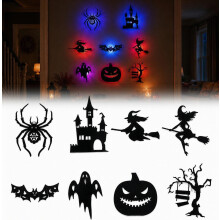 Halloween LED Wall Decor Lights, 8-Piece Spooky Silhouette Indoor Light Set (8PCS)_Special Gift