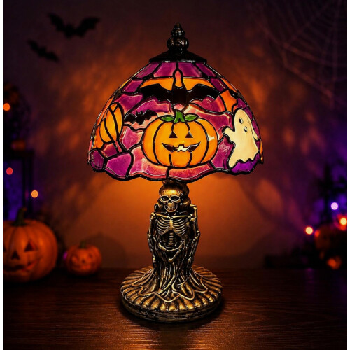 Lampe d'Halloween peinte à la main_Cadeau spécial