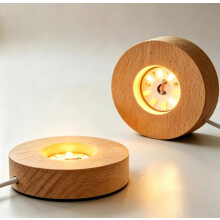 2Pcs LED Wooden Display Lamps Base for Crystal Glass Art_Special Gift