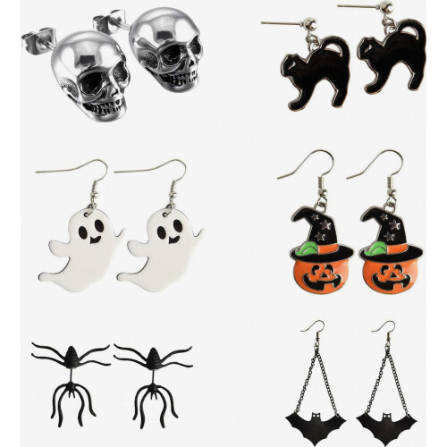 Σκουλαρίκια για Halloween, Κολοκύθα, Σκελετός, Κε