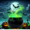 Décorations d'Halloween d'intérieur : chaudron décoré avec flacons de potions magiques flottants, diffuseur, machine à 5