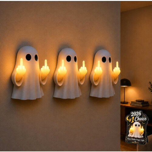 Ghost Middle Finger Light Funny Halloween Ghost Figurine LED Glow Light Up_Special Gift 2
