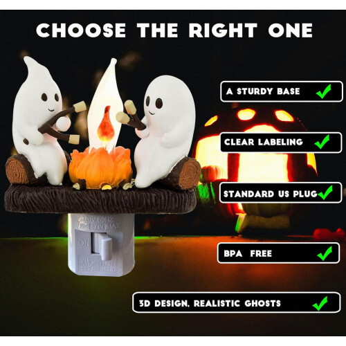 Ghost Campfire Nightlight, Ghosts Roasting Marshmallows_Special Gift 2