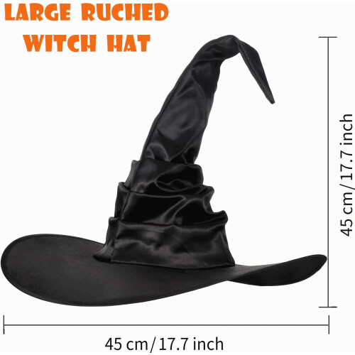 3 Pcs Halloween Witch Hat, Large Ruched Witch Hat, Women_Special Gift 2