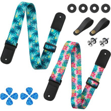 2 PCS Adjustable Ukulele Strap with Leather Ends for Ukulele Banjo Soft Ukulele Straps for Kids Adult