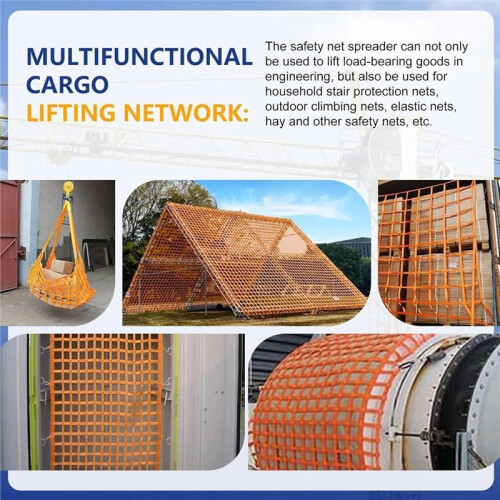 Safety Lifting Straps,Polyester Sling Hoisting Net,1mx1m Cargo Lifting ,300KG Load Capacity for Construction Rigging 2