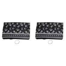 2X Black Chiffon Silk Feeling Skull Print Fashion Long Scarf Shawl Scaf Wrap for Women + Keyring
