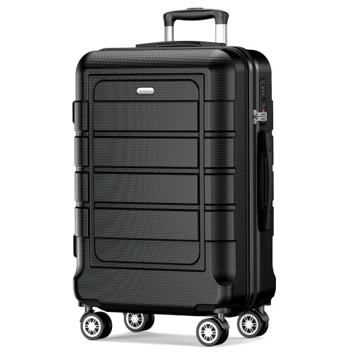 Valise Rigide Noir, 600mm, Extensible, Légère et Durable