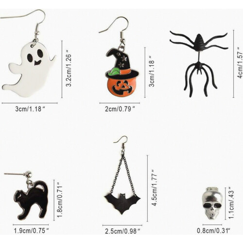 Σκουλαρίκια για Halloween, Κολοκύθα, Σκελετός, Κε 1