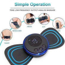 Aparat de masaj EMS mini, 6 moduri, 9 niveluri, pentru gât, spate și umeri, relaxare musculară și ameliorarea durerii