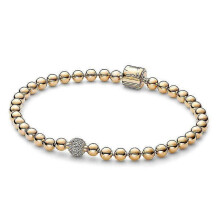 Panjiadora Sterling Silver Bracelet Beaded Pav Style Fashionable Temperament Beaded Bracelet,1pcs