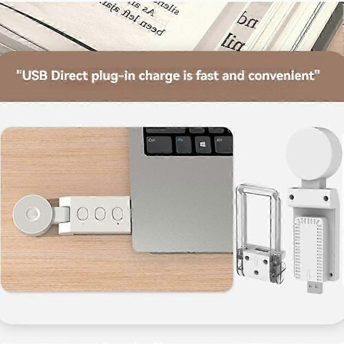 USB Clip Reading Light Folding Book Light Led Reading Light Portable Rechargeable Book Light 6 Brightness Dimmabl White B 2
