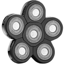 6 snijkoppen vervangende scheerkoppen voor elektrisch scheerapparaat met mesbescherming, zwart voor kaal scheren