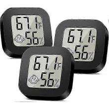 Monitor LCD clar de 1,7 inci pentru temperatură și umiditate, ideal pentru pivniță, humidor, subsol, incubator pentru re