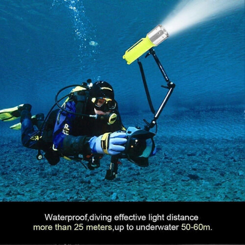 Diving Flashlight, Rechargeable Diving Torch LED Scuba Light 3 Modes Submersible Lights for Diving S 2