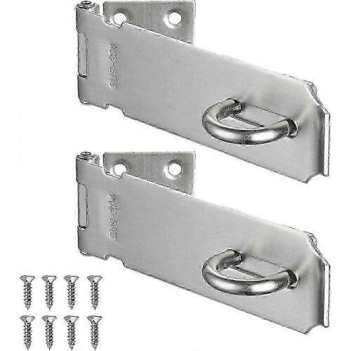 Fecho de porta em aço inoxidável escovado de 5 polegadas, resistente à ferrugem, uso bidirecional, para portas, baús, po