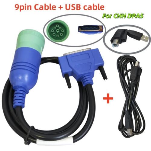 9 Pin + OBD Cable USB CABLE for CNH DPA5 Electronic Service Tools Agriculture Diagnostic Scanner Tool 1