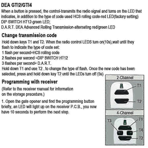 DEA 433MHz Remote Control For DEA GT2 GT4 GTI2N GTI4N MIO TR2 TR4 Garage Door Openner Garage Command Rolling Code 43392M 2