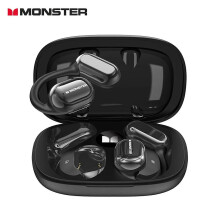 Monster AC100 Open Ear BT 5.3 Wireless Headphones with Earhooks Noise Cancelling Immersive Waterproof Sport Earbuds for Running