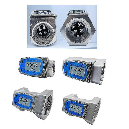 Medidor de caudal líquido com sensor eletrónico de turbina para tubagens de 1/2, 2,5 e 3 polegadas 1