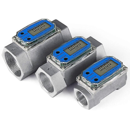 Flowmeter Liquid Flow Sensor Meter, Electronic Turbine-Flow Meter for 1/2/2.5/3in 2