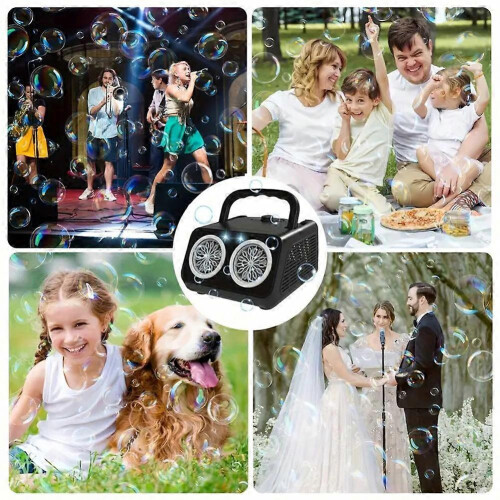 Handheld Multi-Hole Bubble Machine with LEDs Automatic Bubble Machine for Kids 20000+ Bubbles Per Minutes for Wedding Pa 2