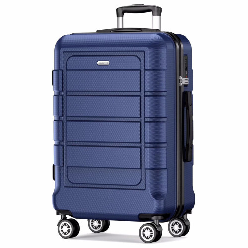 Valise Rigide Extensible et Légère, Bleu, 24Inches 600mm