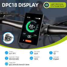 Varstrom Écran LCD UART DPC18, Moniteur pour vélo électrique avec vitesse en temps réel et niveau de batterie