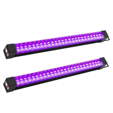 Oplaadbare blacklightstrips (2 stuks), op batterijen werkende blacklights voor glowparty's, draadloze UV-stripverlichting