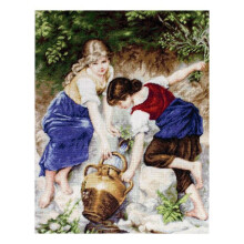 Kit broderie demi-point - LUCA‑S - G564 «À la source» - Toile Zweigart 25ct ivoire - 56 couleurs Anchor - 24x31 cm