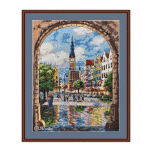 Kit point de croix compté - MEREJKA - Gdansk (K-173) - 29,5x36,5 cm - Toile Aida 16ct cappuccino - 36 couleurs DMC