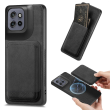 Compatible avec le Motorola Edge 50 Neo 5G, coque arrière en cuir TPU rétro avec emplacement pour carte détachable