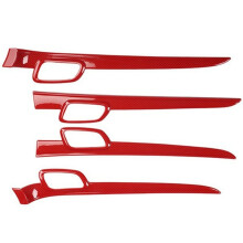 4Pcs Car Inner Door Handle Strip Door Handle Interior Trim Covers for Grand Cherokee 11-21 ABS Red Carbon Fiber