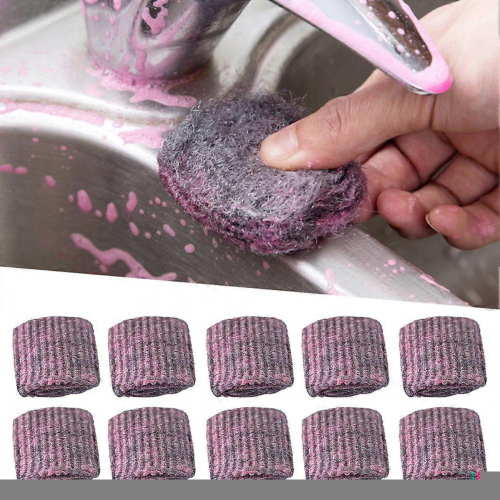 10pcs Steel Wool Soaps Pad Multi-Purpose Kitchen Cleaning Brush for Sink Garages 1