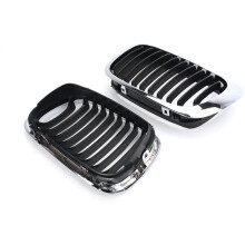 Car Front Kidney Grille Grill Chrome Black for 3 Series E46 Coupe 2Dr 1999-2003 51138208683, 51138208684