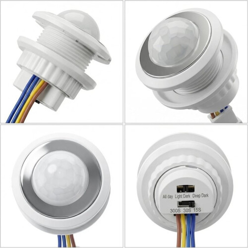 4 Pack PIR Motion Sensor Light ,AC 110-240V Adjustable LUX Light Sensitivity &  Delay, for LED Strip Lights 1