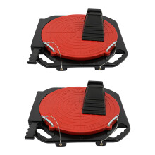 Lot de 2 Plaques de Rotation pour Géométrie des Roues, Alliage d'Aluminium, Noir, Rotation 360