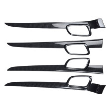 4Pcs Car Inner Door Handle Strip Door Handle Interior Trim Covers for Grand Cherokee 11-21 ABS Black Carbon Fiber