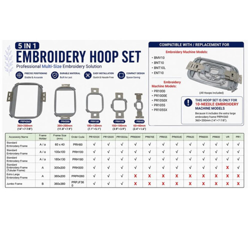 Embroidery Hoop Compatible for Babylock and for  Models, Durable Plastic Construction 1