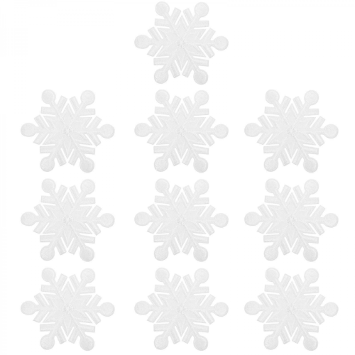 Set di 10 toppe termoadesive a forma di fiocchi di neve per cappelli e accessori decorativi. 2